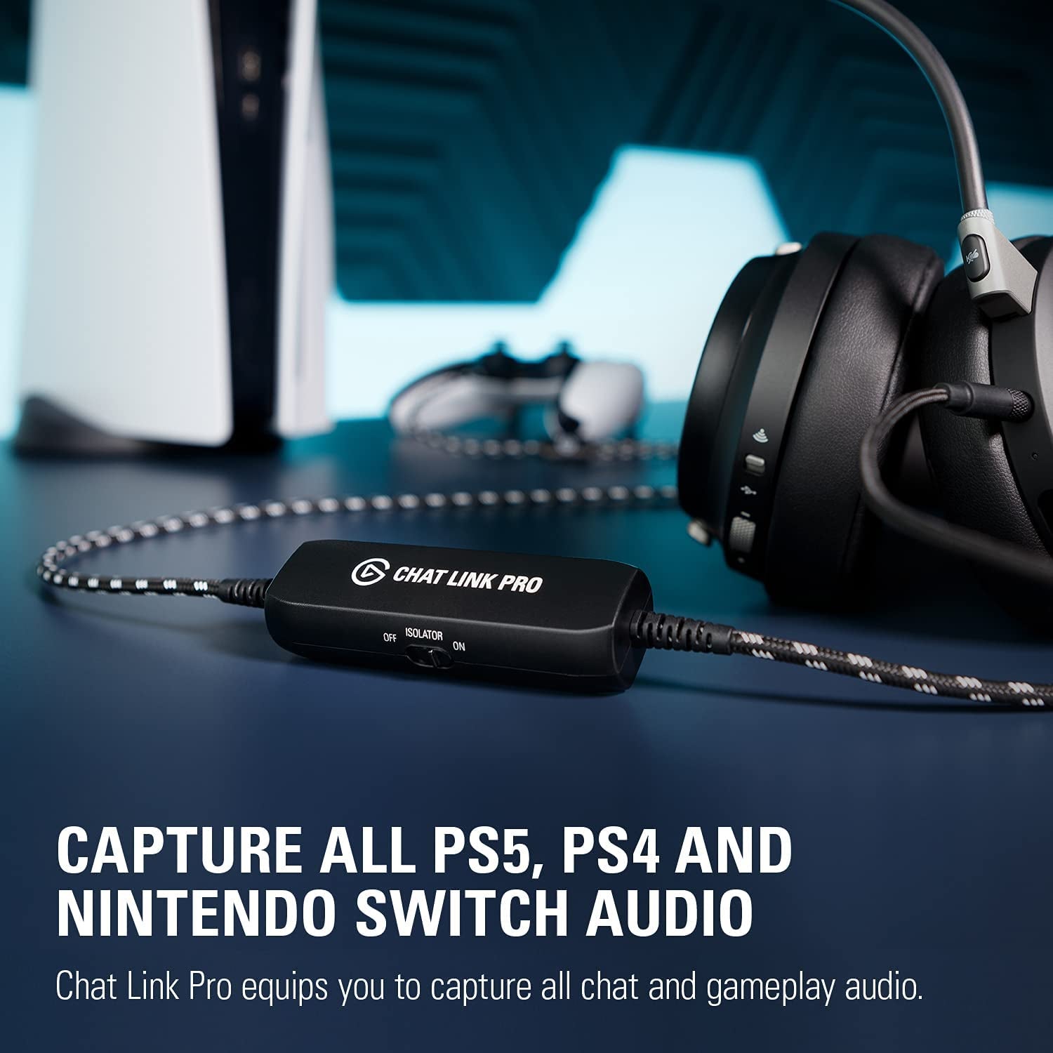HD60 X External Capture Card & Chat Link Pro – Audio Adapter, for PS5, PS4, Nintendo Switch, Capture Voice Chat, Gameplay Sound, Extra Long Cable