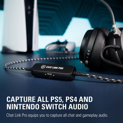 HD60 X External Capture Card & Chat Link Pro – Audio Adapter, for PS5, PS4, Nintendo Switch, Capture Voice Chat, Gameplay Sound, Extra Long Cable