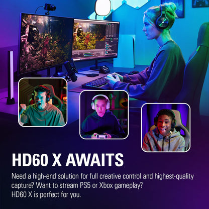HD60 X External Capture Card & Chat Link Pro – Audio Adapter, for PS5, PS4, Nintendo Switch, Capture Voice Chat, Gameplay Sound, Extra Long Cable