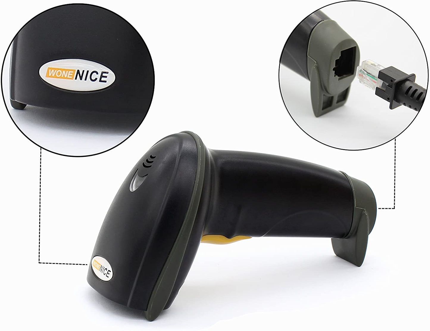 USB Laser Barcode Scanner Wired Handheld Bar Code Scanner Reader Black