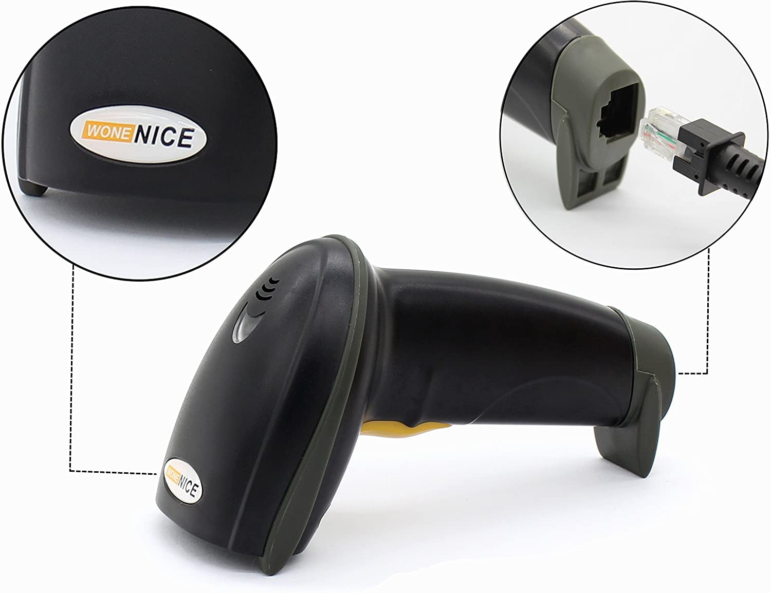 USB Laser Barcode Scanner Wired Handheld Bar Code Scanner Reader Black